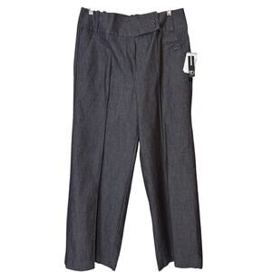 New Directions Womens Brown Dress Pants Size 12 Wide Leg Seam Career